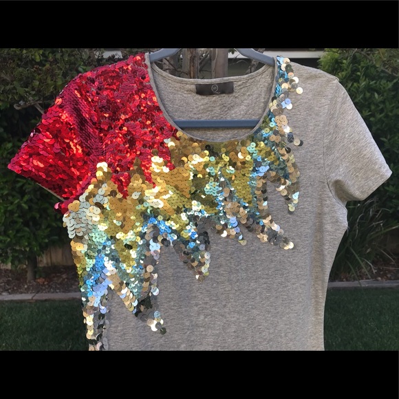 Alexander McQueen Dresses & Skirts - McQ by Alexander Gray Sequin T-shirt Dress